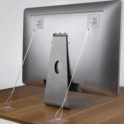 10 Packs Adjustable TV Safety Stainless Straps, No-Drill Adhesive Anti-Tip Furniture Anchors for Baby Proofing, for Fixing Flat-Screen TV, Dressers, Bookcases, Cabinets