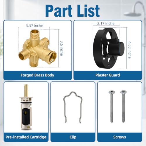 Tearel Pressure Balance Shower Valve Compatible with Moen Posi-Temp 2510