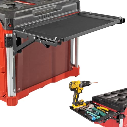 Folding Magnetic Side Table for Milwaukee Packout Toolbox – No-Drill Tool Tray Organizer