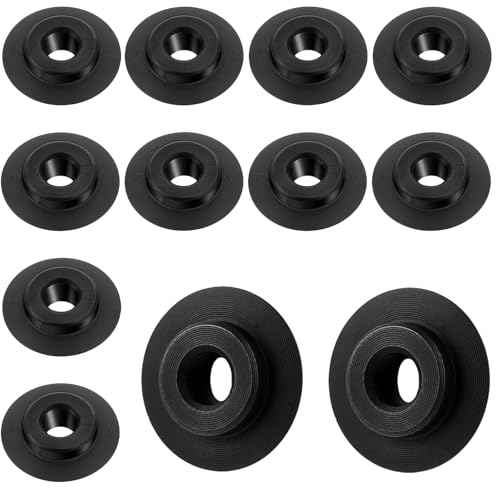 12pcs Pipe Cutter Blade Replacement Cutter Wheels Tube Cutter, Replacement Blades for Tubing Cutters Spare Wheel Replacements Tube Cutting Tool (Black)