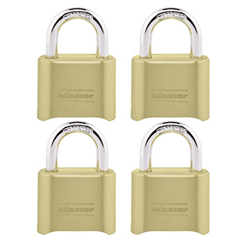 Master Lock Brass Combination Padlock 4-Pack Outdoor Gate Lock 175EC4