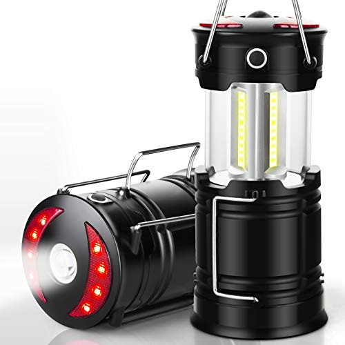 EZORKAS 2 Pack Rechargeable LED Camping Lanterns with 360° Brightness, Collapsible & Water-Resistant