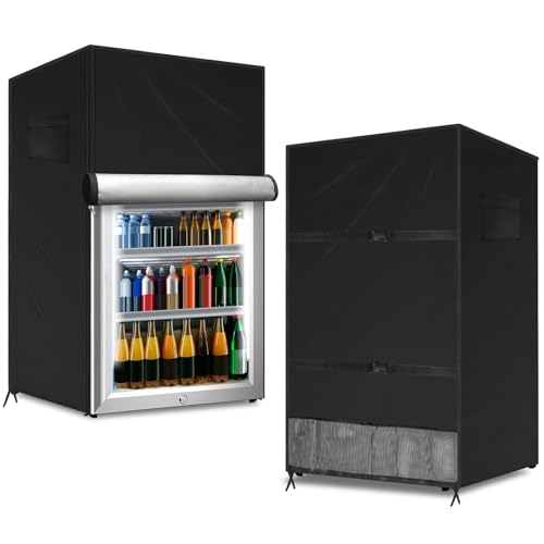 Outdoor Refrigerator Cover for 23 x 22 x 34 in Upright Mini Fridge - Black (Variation: Black / 22" x 23" x 34")