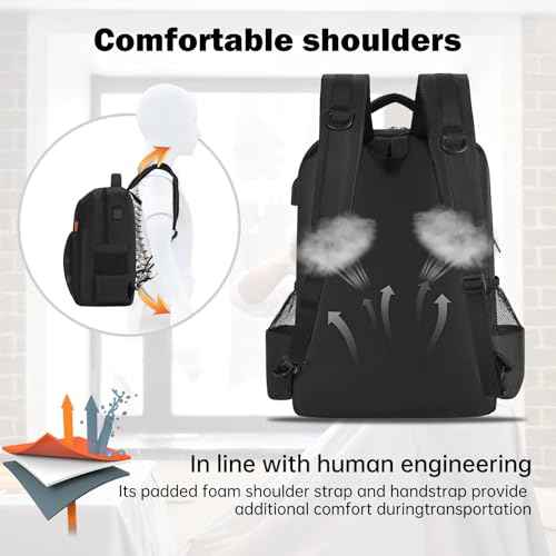 Barber Supplies Bag, Portable Backpack Bags Organizer for Clippers and Supplies, Travel Hairstylist Clipper Case for Barber Tools with USB Port