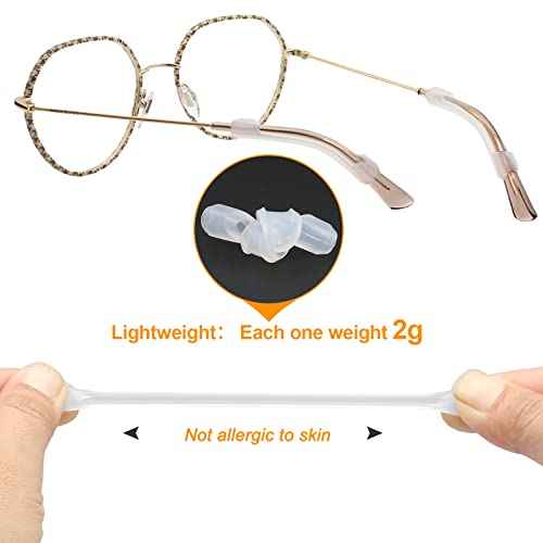 Silicone Eyeglasses Temple Tips Sleeve Retainer, Anti-Slip Elastic Glasses Ear Grip Comfort Eyeglasses Retainers Behind The Ears for Reading Glasses Sunglasses