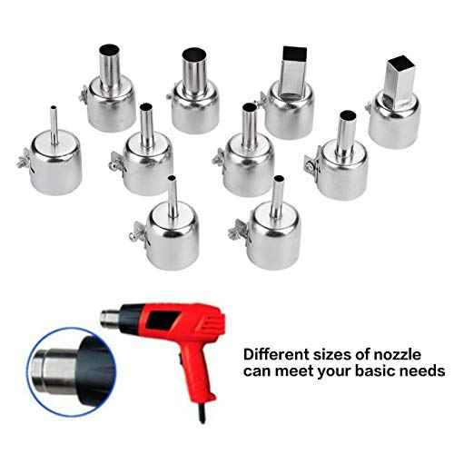 Hot Air Nozzle 10Pcs/set Heat Gun Nozzle Hot Air Soldering Nozzle Well Sealed High Strength for 850 Hot Air Soldering Station