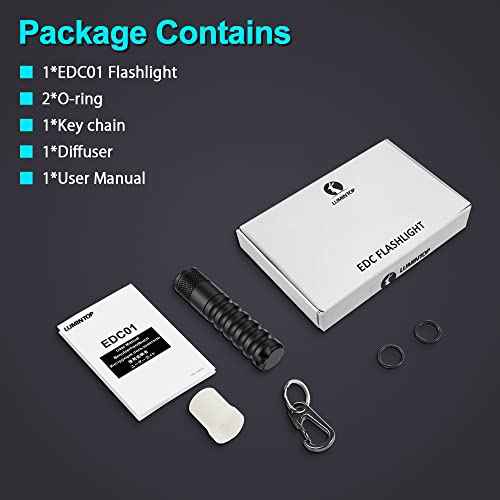 LUMINTOP EDC01 Keychain Flashlight 120 lumens Pocket EDC Flashlights 36 Hours IPX8 Waterproof