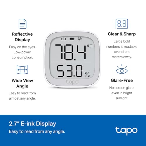 Tapo T315 Smart Temperature & Humidity Monitor (Sensor Only) Swiss-Made, Requires Hub
