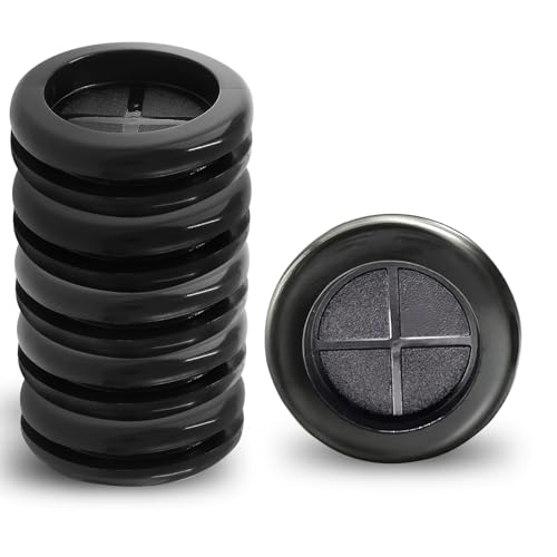 6pcs 3/4" ID 1" Drill Hole Rubber Grommets Black - Double-Sided Cable Plugs