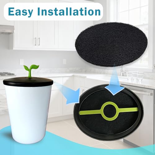 NewKe 6 Pack Natural Charcoal Filter Refills for Chef'n EcoCrock – Oval Odor Filters