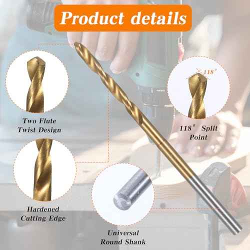 Mini Twist Drill Bit Set, 10Pcs 0.6mm-2.2mm, HSS 2.35mm Micro Drill Bits Set Shank Titanium Coated Tiny Drilling Bits Hole Drilling Tool for DIY, Wood, Jewelry
