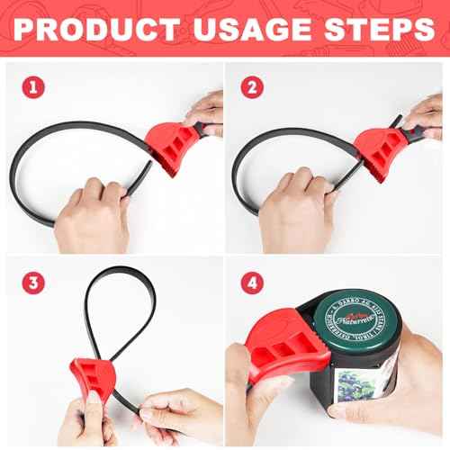 Utoolmart 2-Pack Strap Wrench Set, Rubber Strap Adjustable Wrench, Oil Filter Wrench Set, Jar Opener, Pipe Wrench, Water Filter Wrench, 24" and 20" Length Reinforced Rubber Belt (Red)