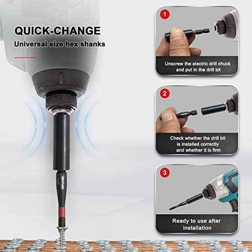 HAUTMEC 1/4¡±Magnetic Impact Tough Bit Holder,2pcs Screwdriver Extension, Quick-Change Hex Shank Set for Screwdriver Bits Nuts Drills Maintenance and repairing HT0163-SH