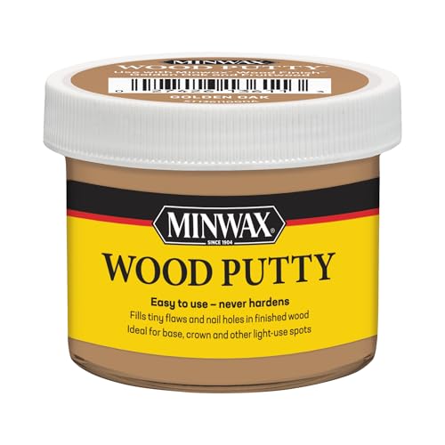 Minwax Wood Putty Golden Oak 3.75 oz - Color-Matched Wood Filler for Minor Repairs