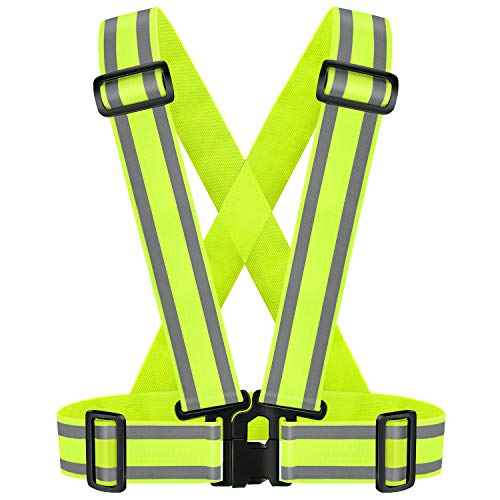 High Visibility Reflective Safety Vest | Lightweight,Adjustable & Elastic | Hi Vis Running Gear for Jogging,Walking,Cycling,Construction Workers,Motorcycle,Men,Women (1, YELLOW)