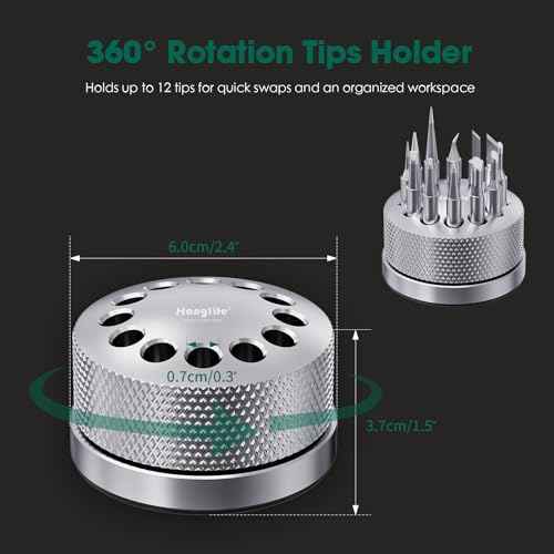 HANGLIFE T18 Soldering Iron Tips with Tip Holder for Hakko FX-888D FX-888 FX8801 FX-600, and More Soldering Stations/Guns - Replacement Solder Tips for Welding Equipment & Accessories (12 pcs)