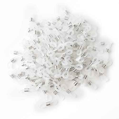 NSBELL 300PCS Eyeglasses Chain Ends Anti Slip Silicone Spring Rubber Connector Holder Retainer for Eyeglass Sunglasses Necklace Chain Eyeglass Chain Loop Holder Silicone Eyeglass Connector