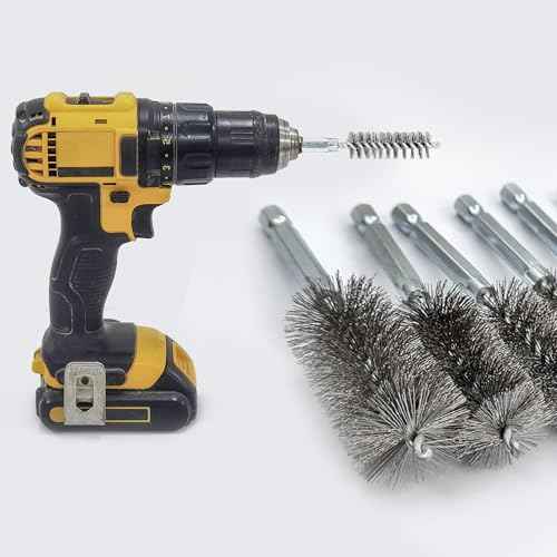 ASNOMY 5Pcs 1" Stainless Steel Bore Brush for Drill,25mm Wire Brush Bore Cleaning Brush Set for Power Drill Cleaning, Abrasive Wire Brush with 1/4" Hex Shank