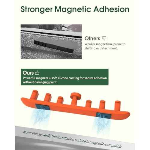 Magnetic Ski Holder for Side of Car ? Rig Strips Magnetic Snowboard Mount ? Prevent Ski and Snowboard from Tipping Over ? Protects Vehicle from Scratches - Snowboard Accessories(Orange)