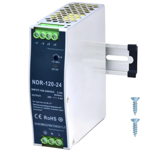 XSHBGF 120-24 24V DC Power Supply DIN Rail 120W 5A Switch Converter - Model NDR-120-24