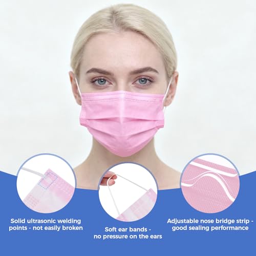 4-Ply Filter Individually Wrapped Disposable Face Mask Soft Earloops Latex-free Adults Daily Protection Large 50 Pack