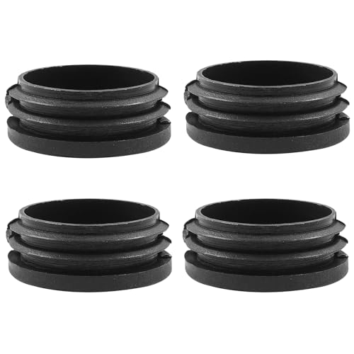 Bonsicoky 1-3/4 Inch Black Plastic Hole Plugs - 4 Pack, Diameter 45mm