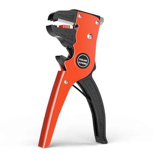 VCELINK Automatic Quickstrip Wire Stripper and Cutter, Professional Quick Strip Wire Stripper, 2 in 1 Adjustable Electrical Cable Wire Stripping Tool&Eagle Nose Self-Adjusting Wire Pliers, Black