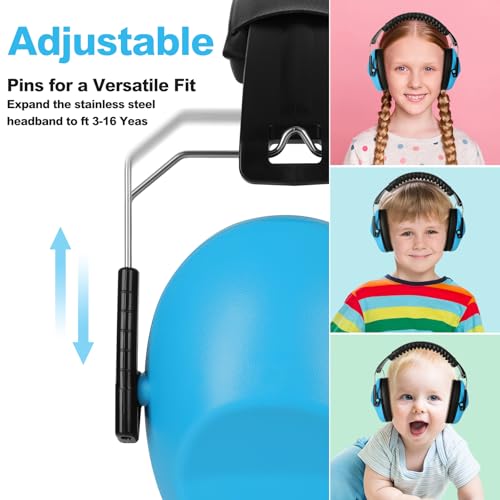 Floriogra Kids Noise Cancelling Headphones Blue 28dB SNR Hearing Protection