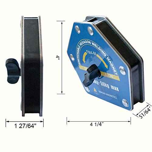 On/Off-Switchable Strong-Hand Welding Magnetic Clamps - Max 110lbs Heavy Duty Neodymium Welding Magnets Holder, Hexagon Multi-Angle Tools: 30¡Æ, 45¡Æ, 60¡Æ, 75¡Æ, 90¡Æ, 105¡Æ, 120¡Æ, 135¡Æ, 150¡Æ(Large)