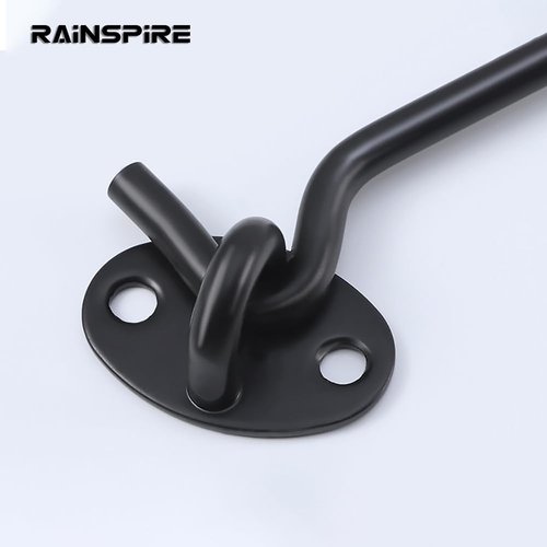 Rainspire (2 Pack) 4 Inch Privacy Hook and Eye Latch for Barn Door, Stainless Steel Gate Latch Barn Door Lock Cabin Hooks for Gate Shutters Window Slide Barn Shed Cabinet Bathroom, Black