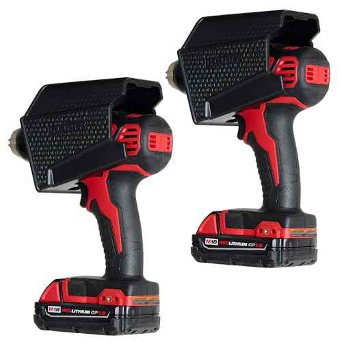 Drill Holder, Power Tool Organizer, Utility Storage Rack | Universal Wall Mount Cordless tools holder fits most drills like Milwaukee and Dewalt (2-PACK) (Black)