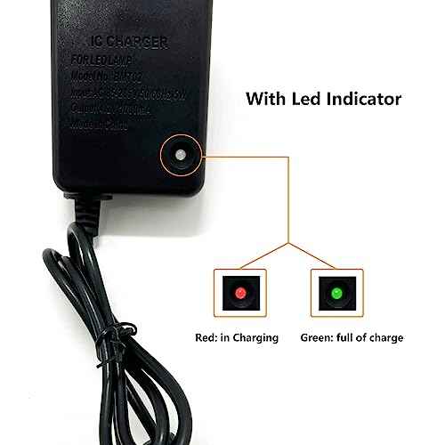 LED Lamp Charger 4.2V, 1000mA AC Copper Core Wire Cable with LED Indicator, 85-265 Volts Power Supply Battery Charger for Rechargeable Headlamp, Flashlight, 50/60 Hz