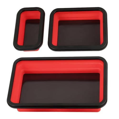 ZOLOTI Red Collapsible Magnetic Parts Tray Set – 3 Sizes