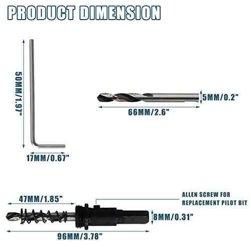 2-1/2 Inch (64mm) Hole Saw with Arbor, BI-Metal Wood Hole Saw Hole Cutter, Hole Drilling Cut Smooth and Fast for Cornhole Boards, Wood, Plastic, Metal, Drywall, Fiberboard