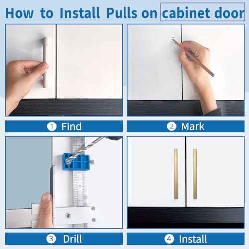 Cabinet Hardware Jig, King&Charles Cabinet Handle Jig with 3pcs Point Wood Drils Bits, Use for Handles Pulls Knobs on Drawers/Doors, Wood Drilling Dowelling Guide Set.