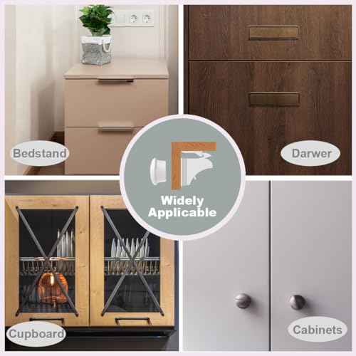 Magnetic Drawer Locks for Baby Proofing, Child Safety Magnet Cabinet Lock, Safety First Adhesive Magnetic Locks for Cupboard and Pantry Door (4Locks + 1Key)