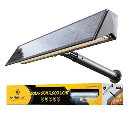 Brighticonic Solar Sign Lights Outdoor ? LED Solar Sign Light for House Numbers & Real Estate Signs ? 13" Warm White Floodlight, IP65 Waterproof, Dusk to Dawn Solar Mailbox Light - Wall/Ground Mount