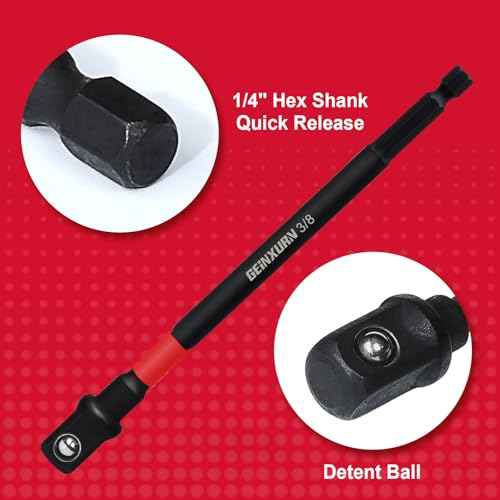 3Pcs Impact Socket Adapter Set,1/4" 3/8" and 1/2" Drive, 6Inches Extension Bit with Holder, Adapt Your Power Drill to High Torque Impact Wrench