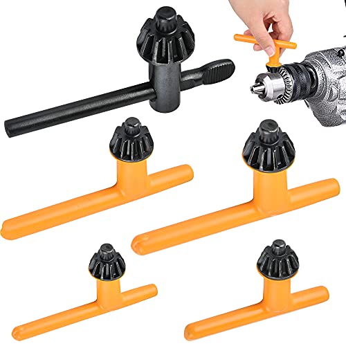 5 Sizes Drill Chuck Key Wrench, High Hardness Carbon Steel Replacement Drill Press Chuck Key for Drill Clamping Tool (Chuck Diameter: 1/4" / 3/8" / 1/2" / 5/8" 3/4")