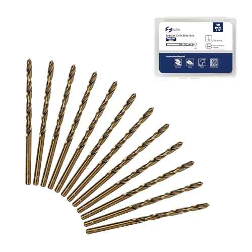 12pcs 1/8" Cobalt Drill Bits, M35 Jobber Drill Bits Set for Metal, Stainless Steel, Cast Iron, Wood, Plastic, Fully Ground from Pro Edge Technology