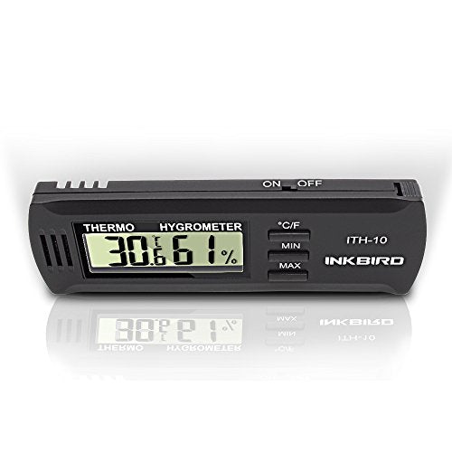 Inkbird ITH-10 Digital Thermometer & Hygrometer for Guitar Case – Temperature & Humidity Monitor (Black)