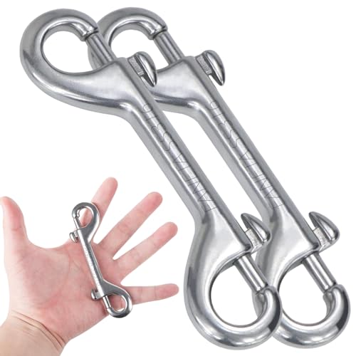 Faneta 90mm Double Ended Bolt Snap Hooks, Marine-Grade 316 Stainless Steel, Set of 2