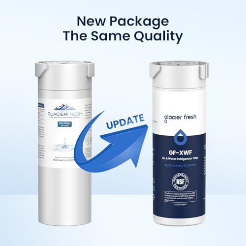 GLACIER FRESH XWF Refrigerator Water Filter 3 Pack - Compatible with GE XWF, NSF Certified, 6-Month Replacement