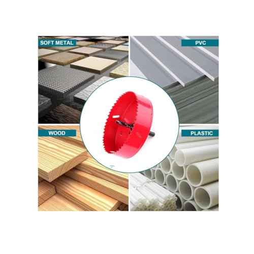 6" Hole Saw -152mm HSS Bi-Metal Hole Cutter for Different Project with Smooth and Flat Drilling Edge, Fast Chip Removal, Handy Hole Saw Kit Set for Cornhole Boards,Wood, Plastic Board, Ceiling