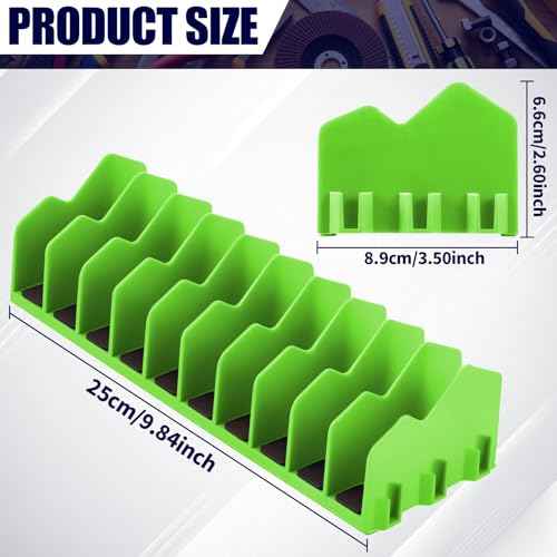 2Pcs Tool Box Organizer, 10 Slots Plier Organizer Rack with Nonslip Rubber Base, Extendable Plier Holder and Cutter Storage Shelves, Tool Trays for 3" H Drawers, Toolbox Attachments (Green)