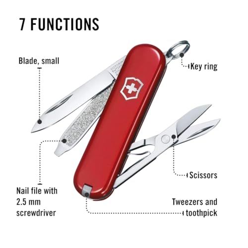Victorinox Classic SD Swiss Army Knife Red | Compact Multi-Tool Pocket Knife
