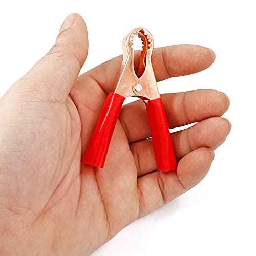 10Pcs 50A Insulated Alligator Clips Electrical Heavy Duty Alligator Clamps, Battery Replacement Cable Metal Spring Loaded Jumper Clips for Car Auto Vehicle Boat (Red & Black£©