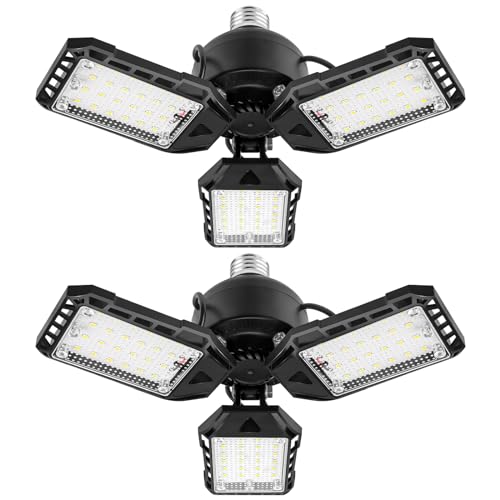 Aoretic 3-Pack LED Garage Lights 8000 Lumens, E26/E27 – Super Bright Ceiling Lighting