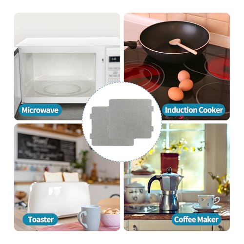 Creztail 4 Pack Waveguide Covers for Microwave - Universal Mica Sheets, 4.64 x 3.93 in, Cut-to-Fit