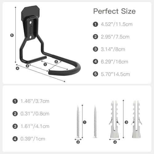 4 Pack Wall Mount Bike Racks with Fixed Hooks Heavy Duty Bicycle Storage